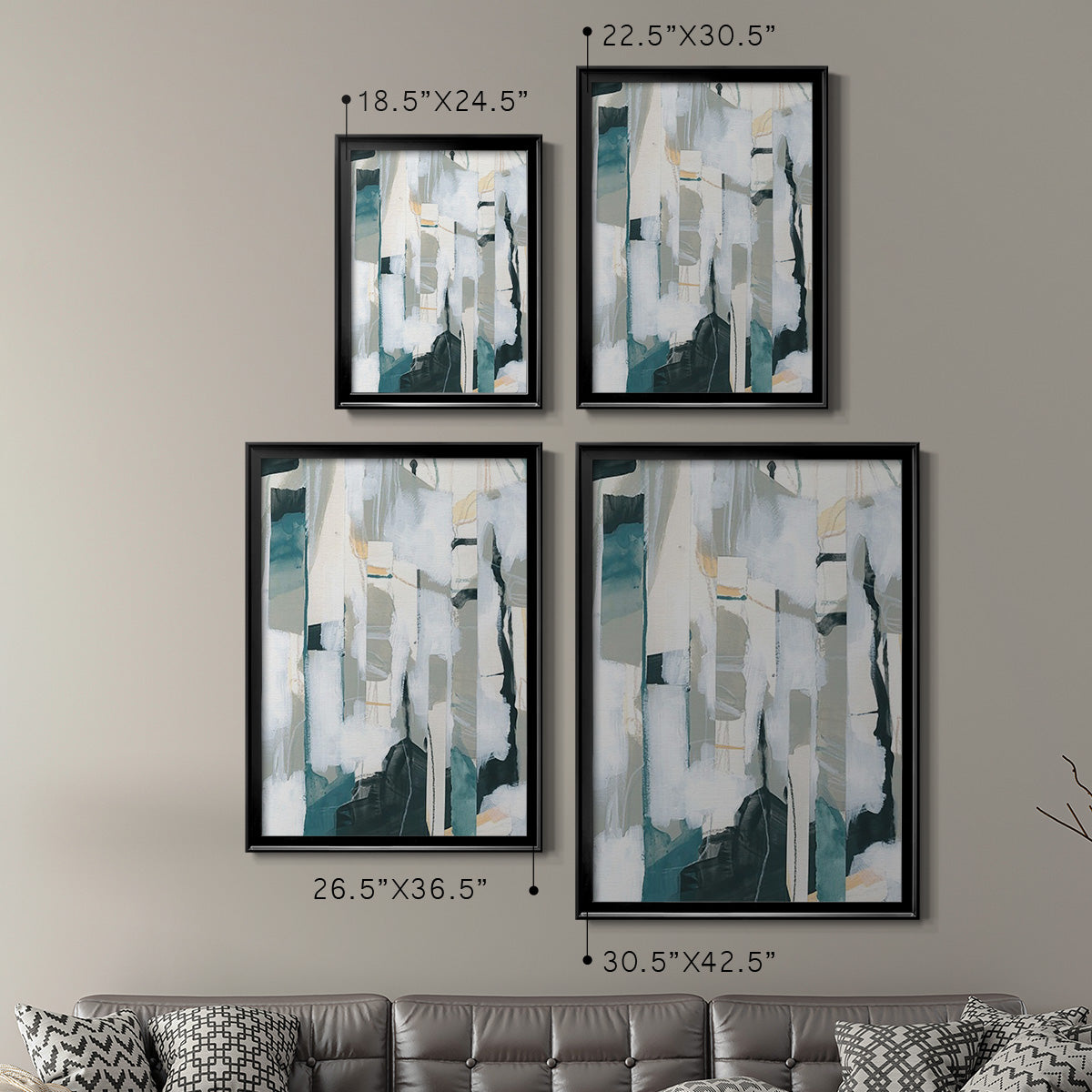 Sea Cavern Strata I - Modern Framed Canvas Print