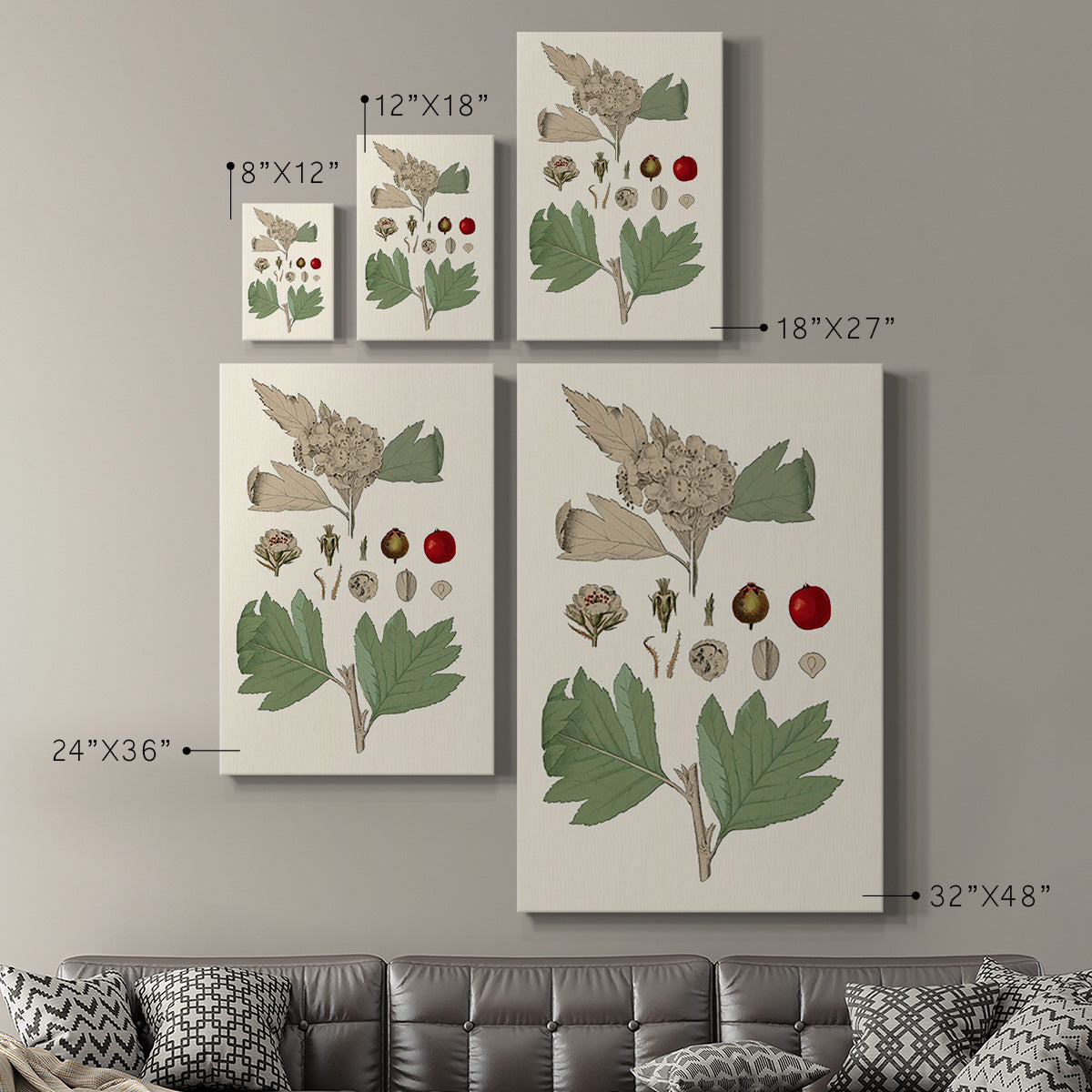 Leaves & Berries IV - Canvas Art Print