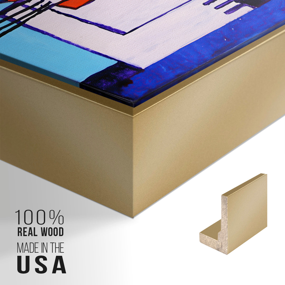 Cassie Thinking about Cubism - Floater Framed Canvas Print
