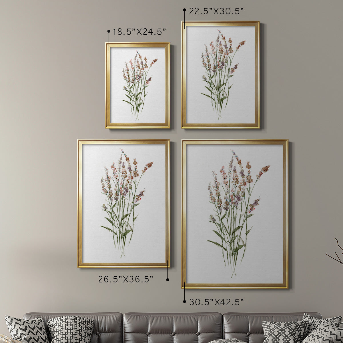 Dainty Botanical II - Modern Framed Canvas Print