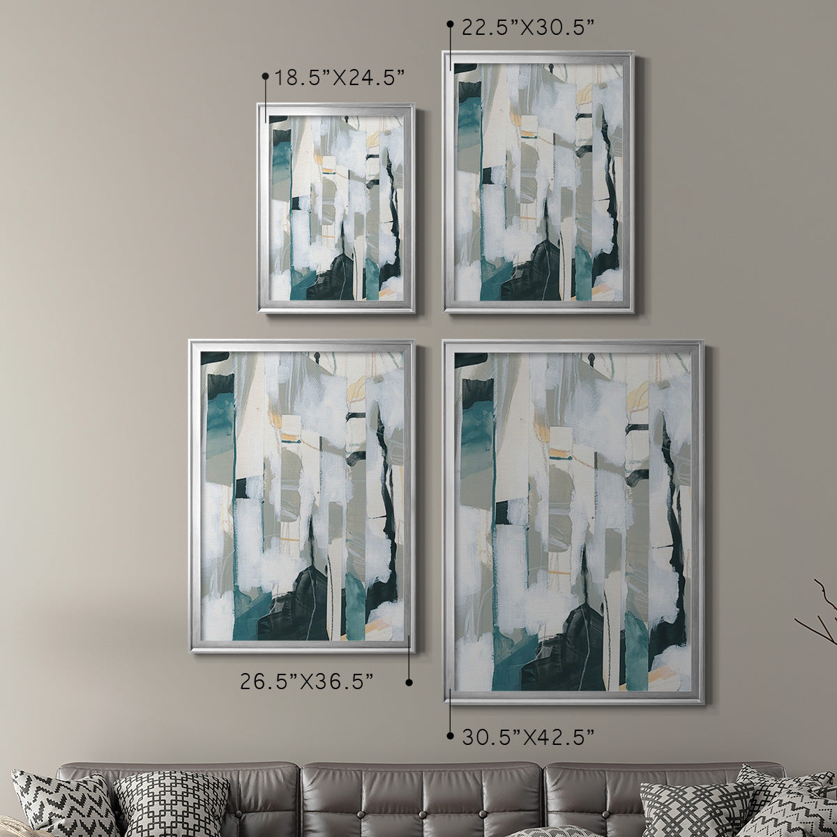 Sea Cavern Strata I - Modern Framed Canvas Print