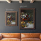 Impressionist floral still life painting by Claude Monet in an ornate bronzed mahogany wood frame shown in multiple vertical size options.