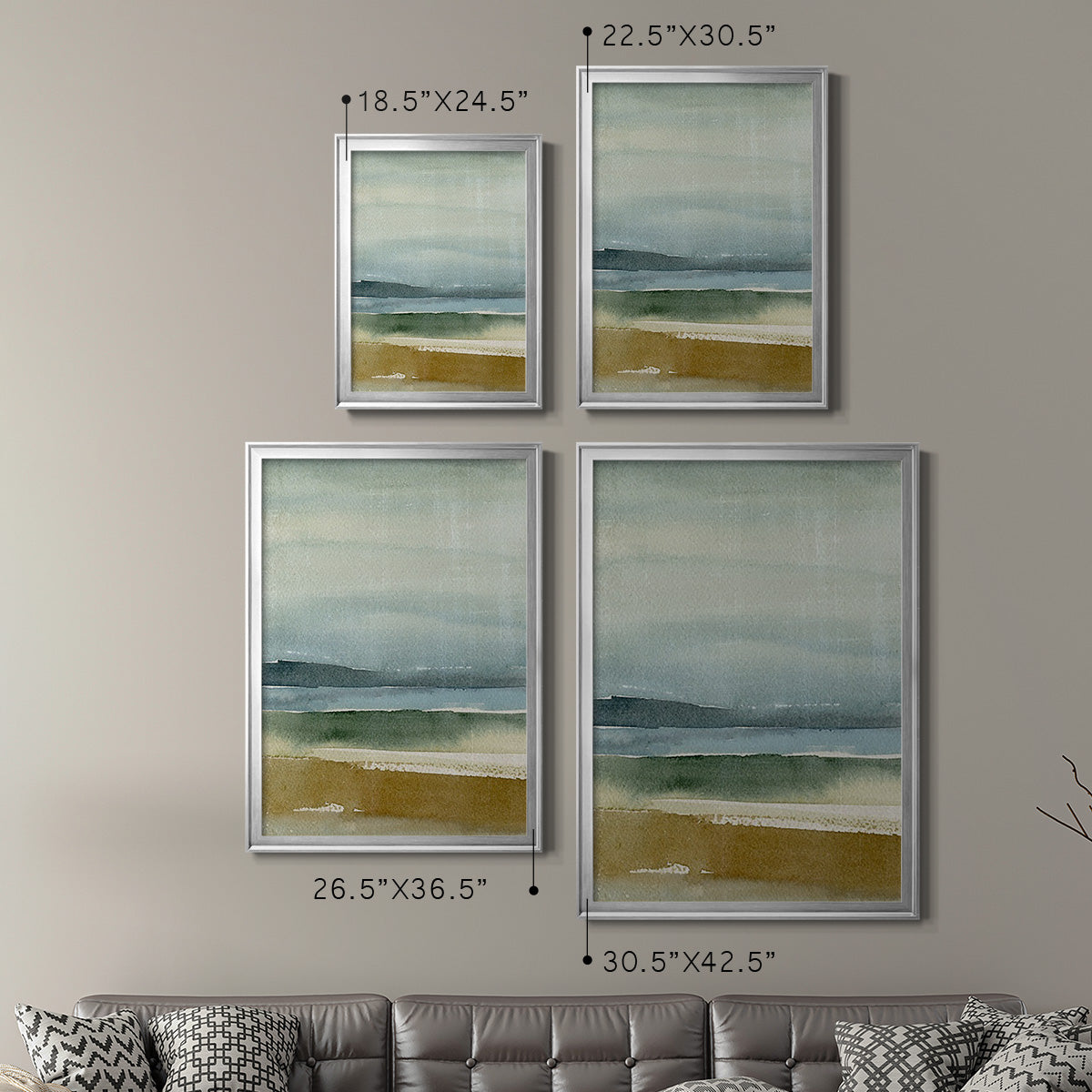 Ochre Outlook II - Modern Framed Canvas Print