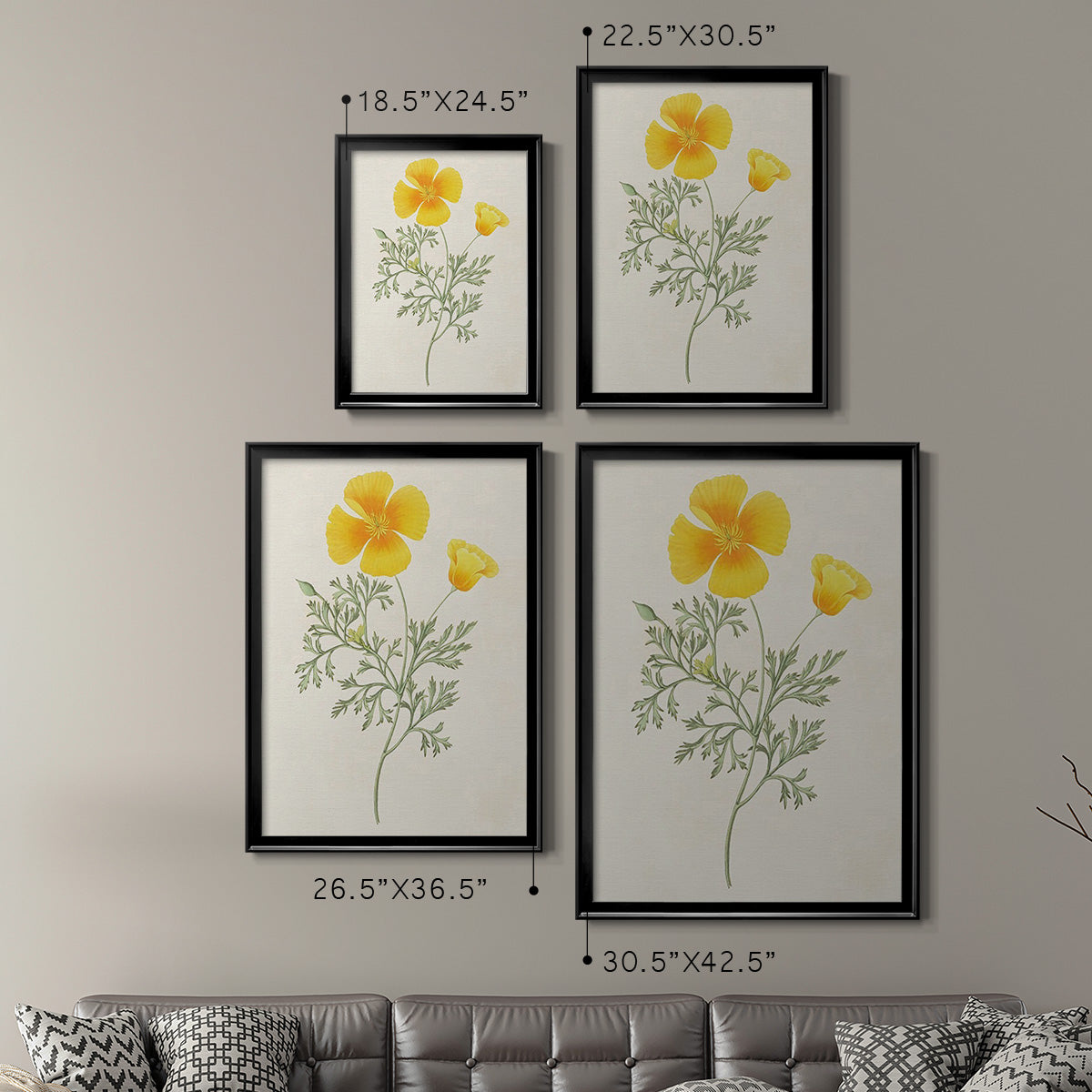 Flowers of the Seasons IX - Modern Framed Canvas Print