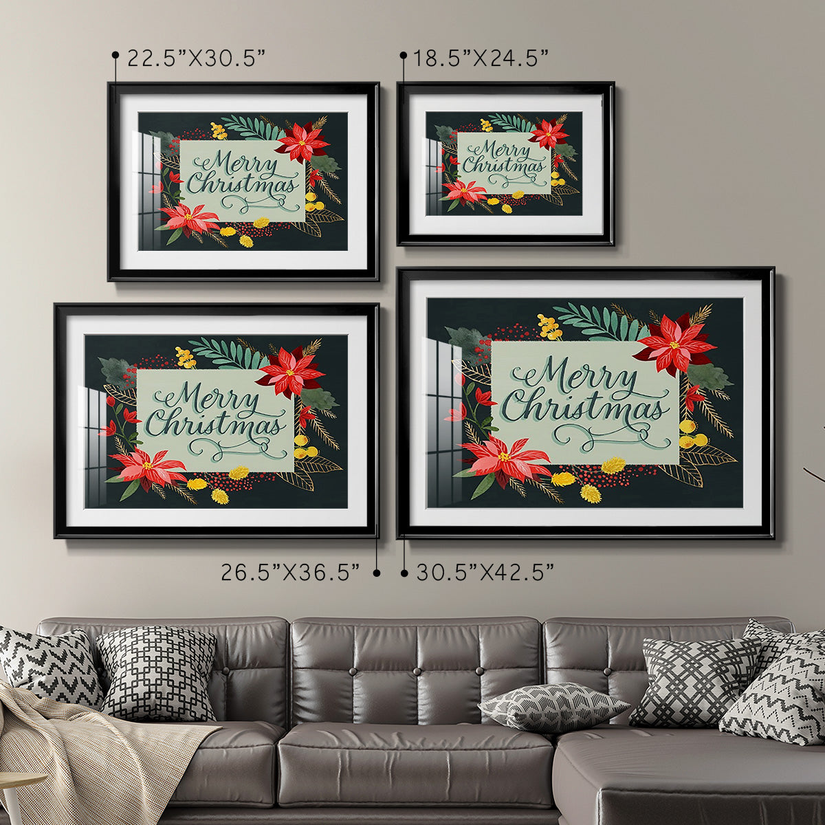 Bright Christmas Night  I - Modern Framed Art Print
