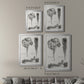 Black & White Protea on Linen I - Modern Framed Canvas Print