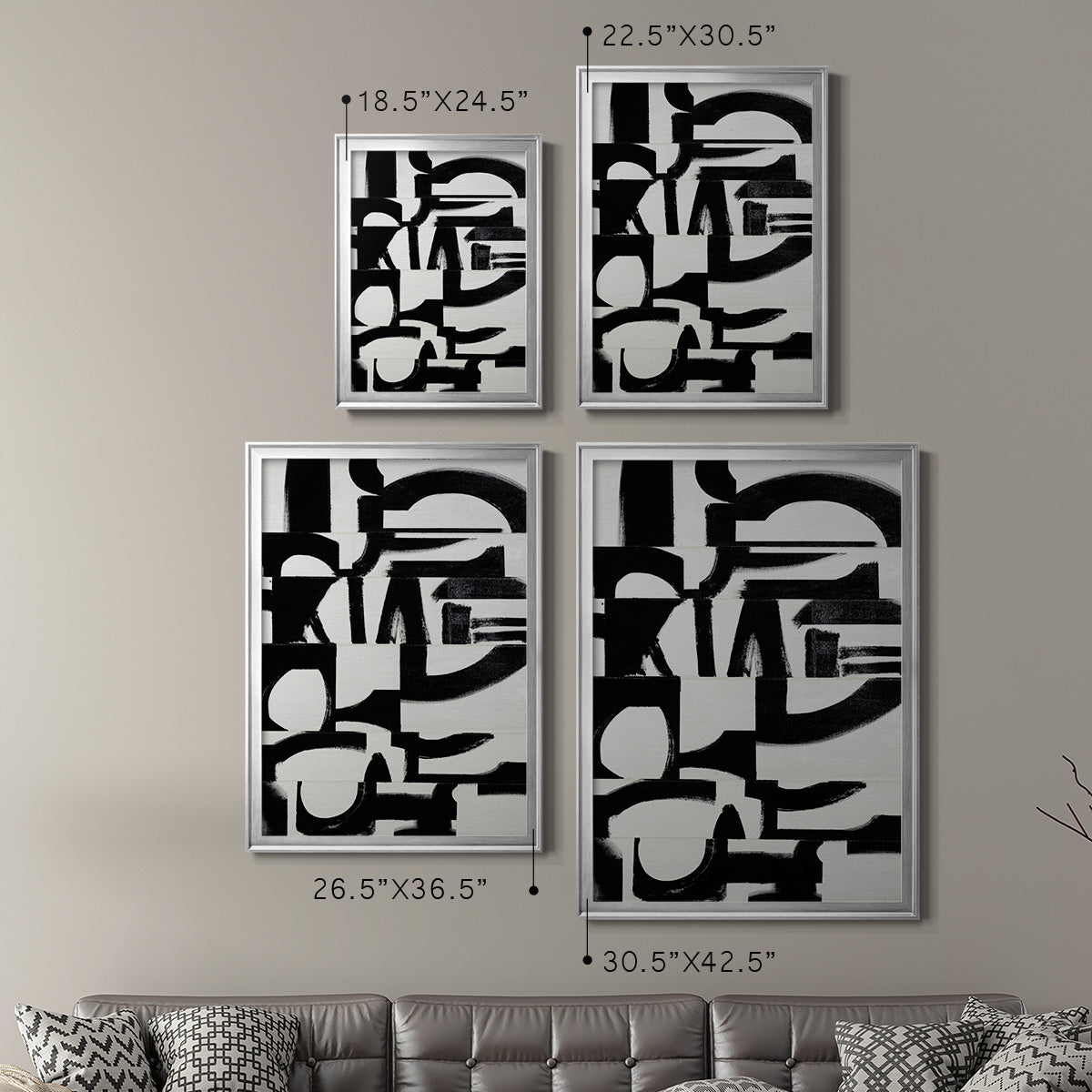 Prosperous Elements V10 - Modern Framed Canvas Print