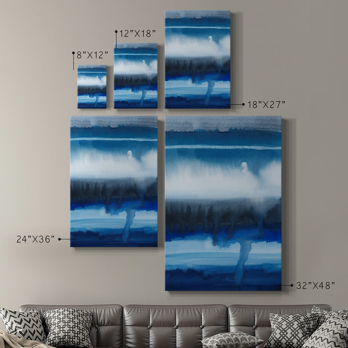 Deep Blue Shore I Premium Gallery Wrapped Canvas - Ready to Hang