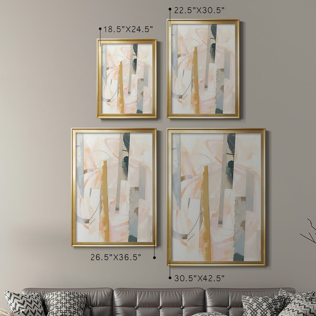 Melon Litmus I - Modern Framed Canvas Print