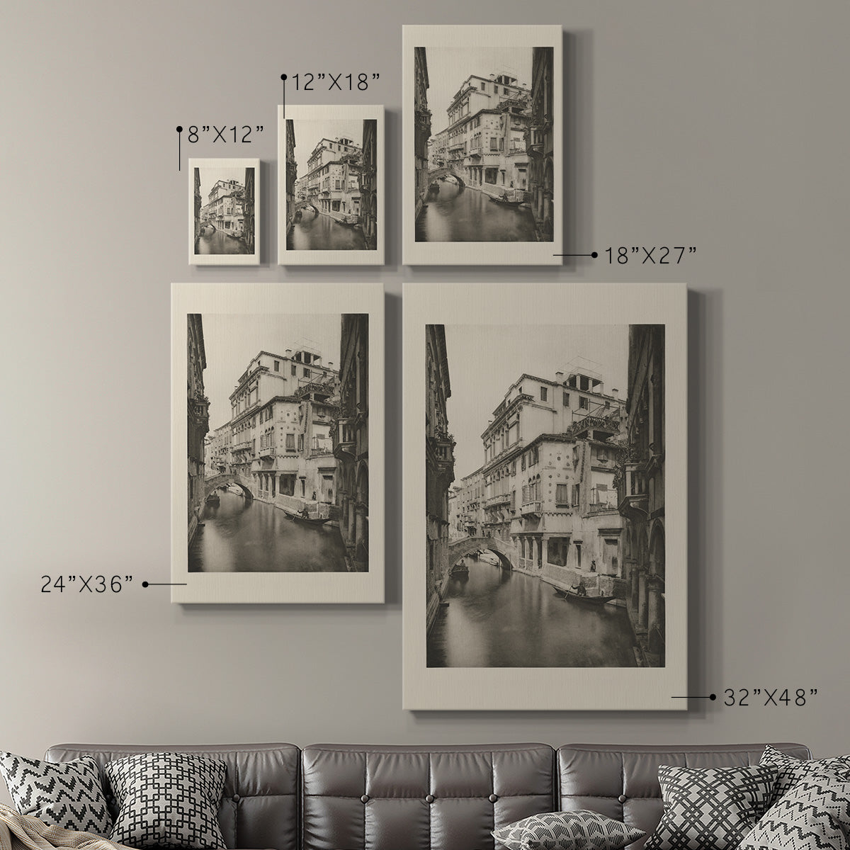 Vintage Views of Venice VI Premium Gallery Wrapped Canvas - Ready to Hang