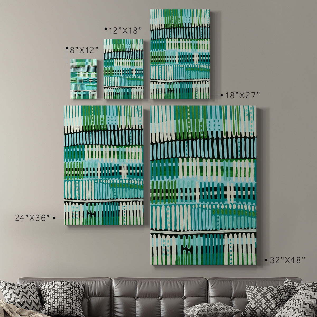 Teal Pattern II - Canvas Art Print