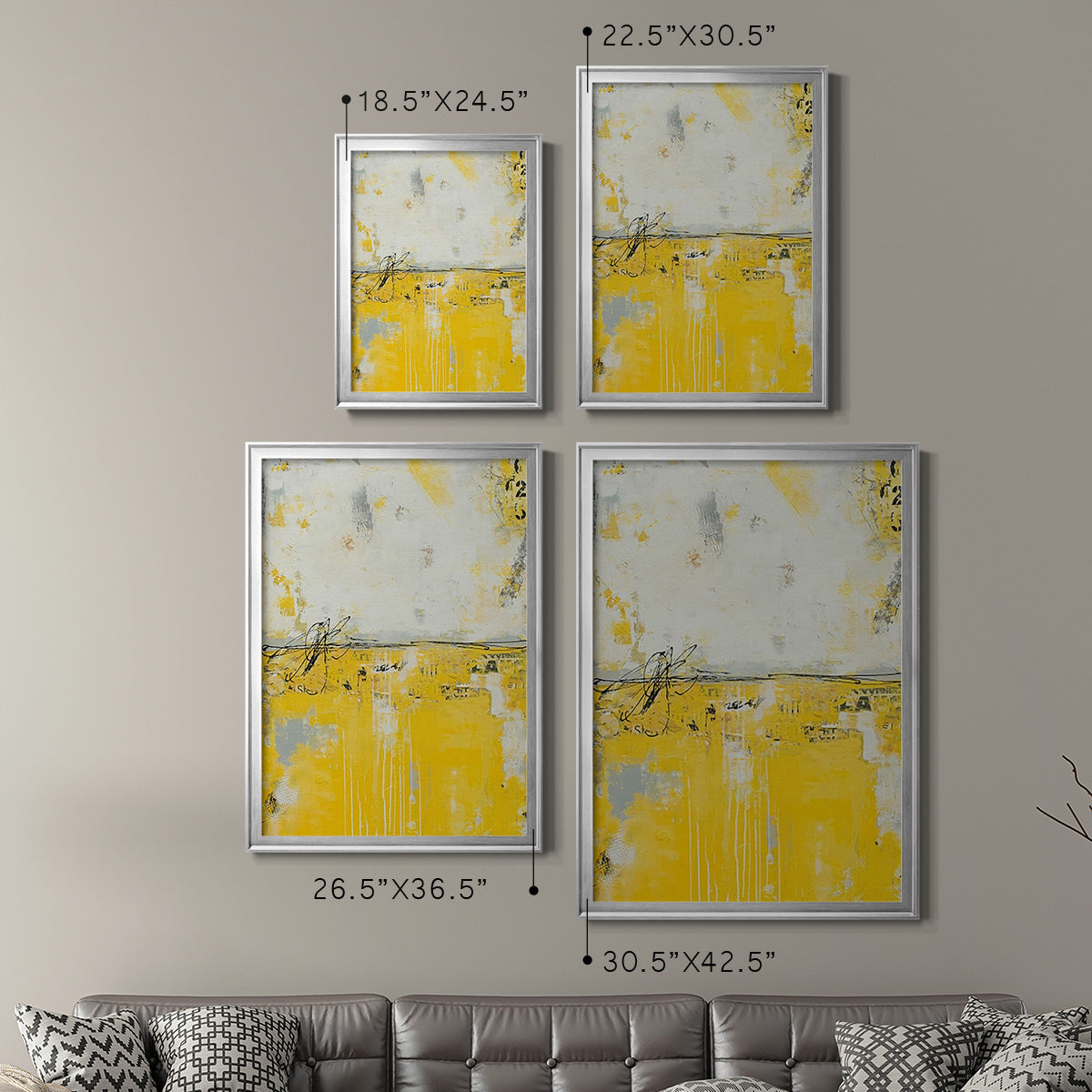 Yellow Bound - Modern Framed Canvas Print