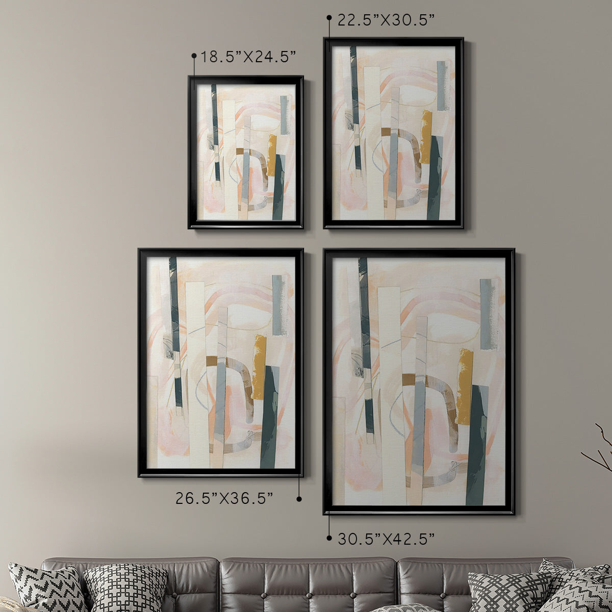 Melon Litmus III - Modern Framed Canvas Print