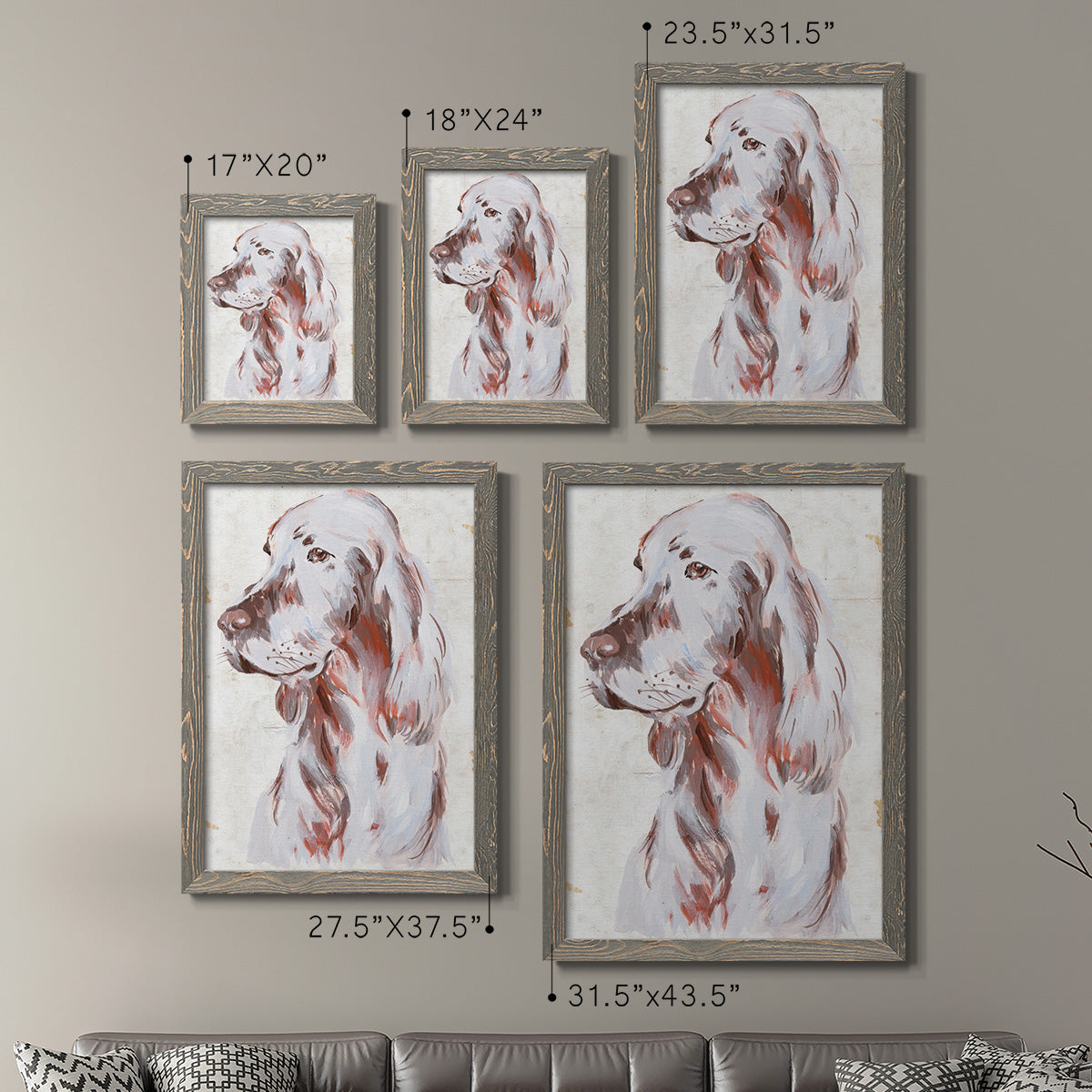 Sitting Dog III - Premium Framed Canvas 2 Piece Set - Ready to Hang