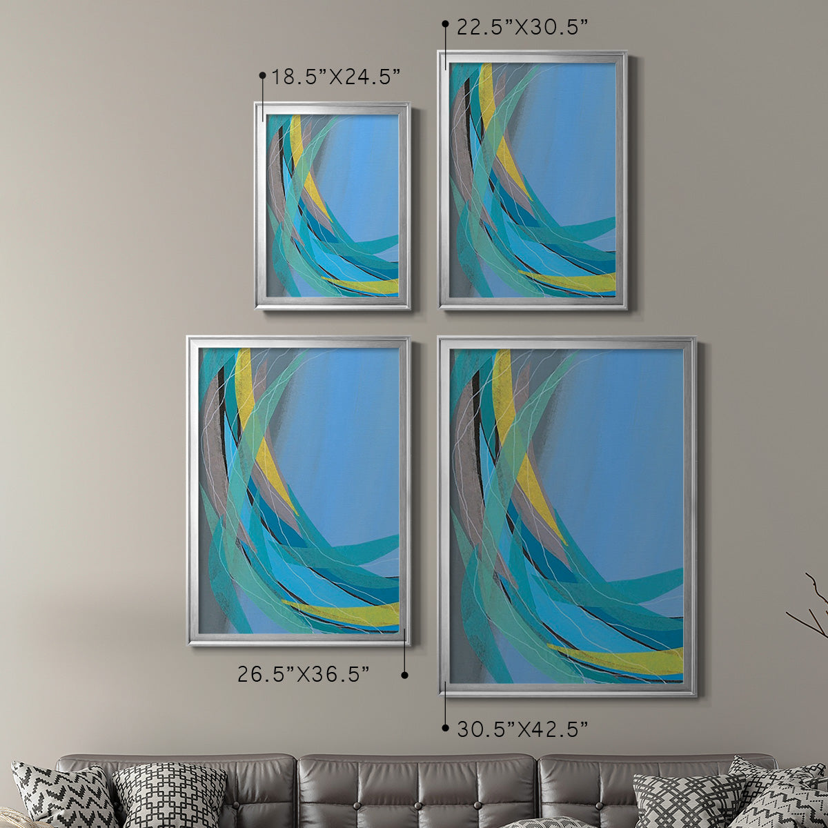 Circulating Flow I - Modern Framed Canvas Print