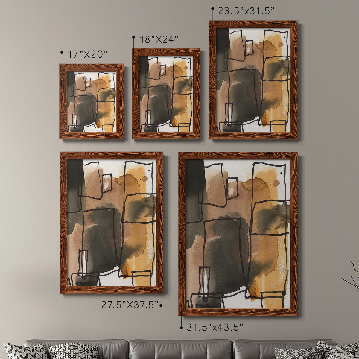 Retro Vibe I - Premium Framed Canvas 2 Piece Set - Ready to Hang