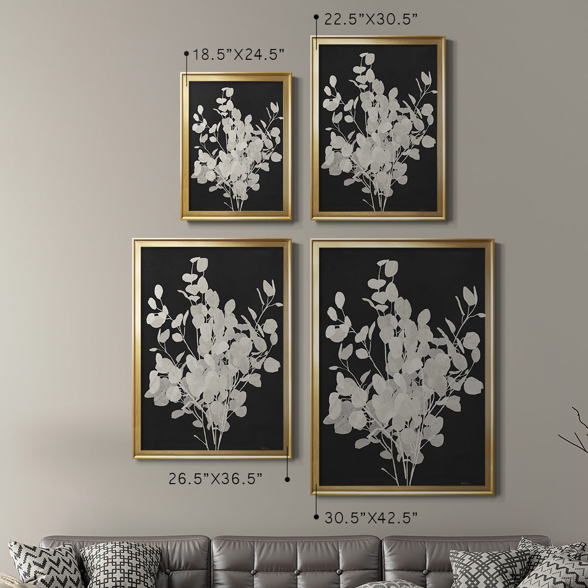Misty Branches II - Modern Framed Canvas Print