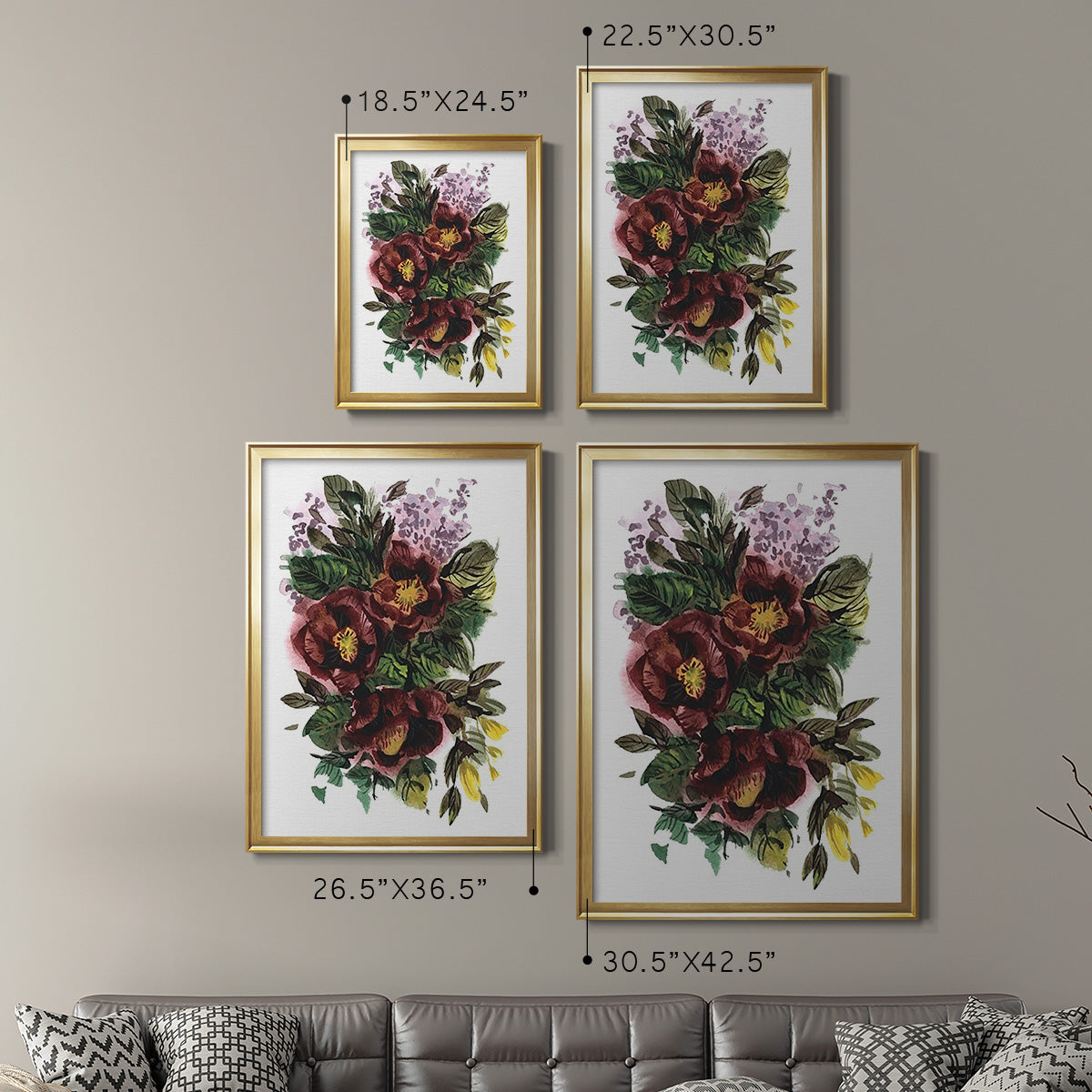 Garden Bouquets II - Modern Framed Canvas Print