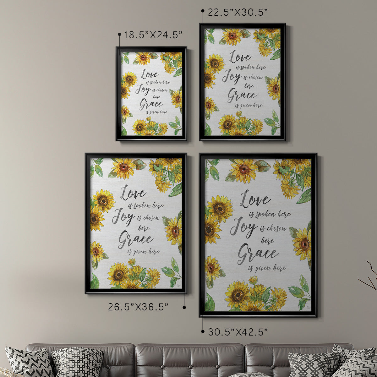 Grace Given Here - Modern Framed Canvas Print