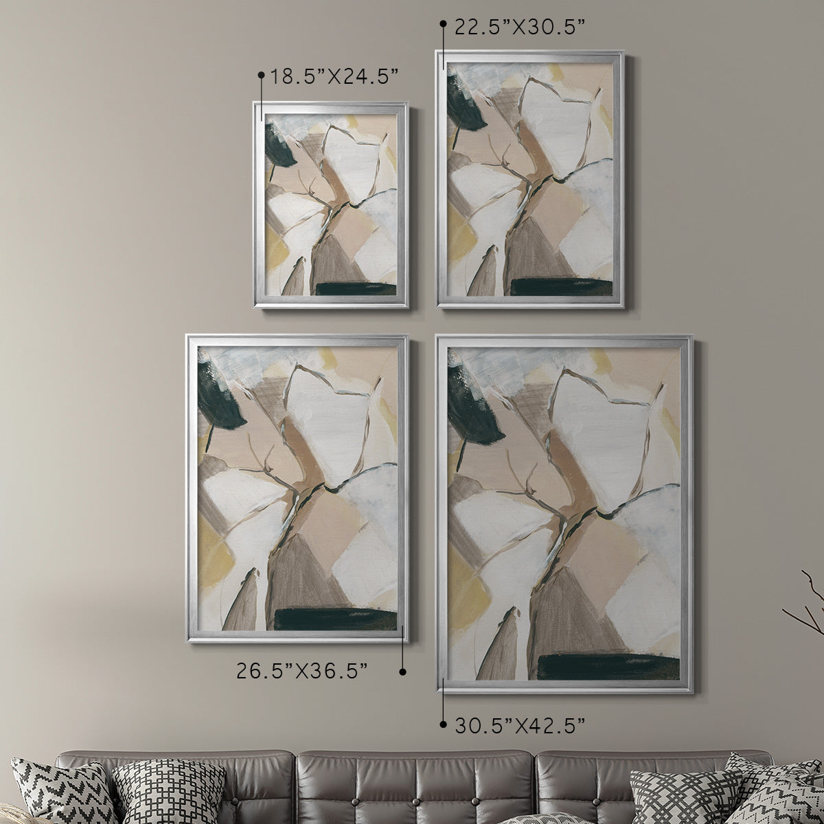 Marble Lines I - Modern Framed Canvas Print