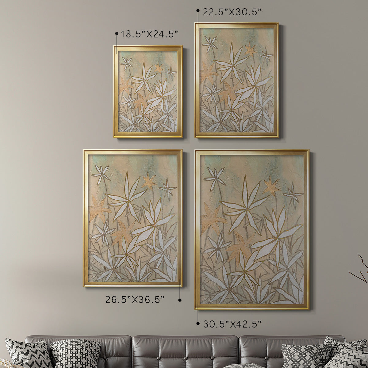 Embellished Starburst Bloom I - Modern Framed Canvas Print