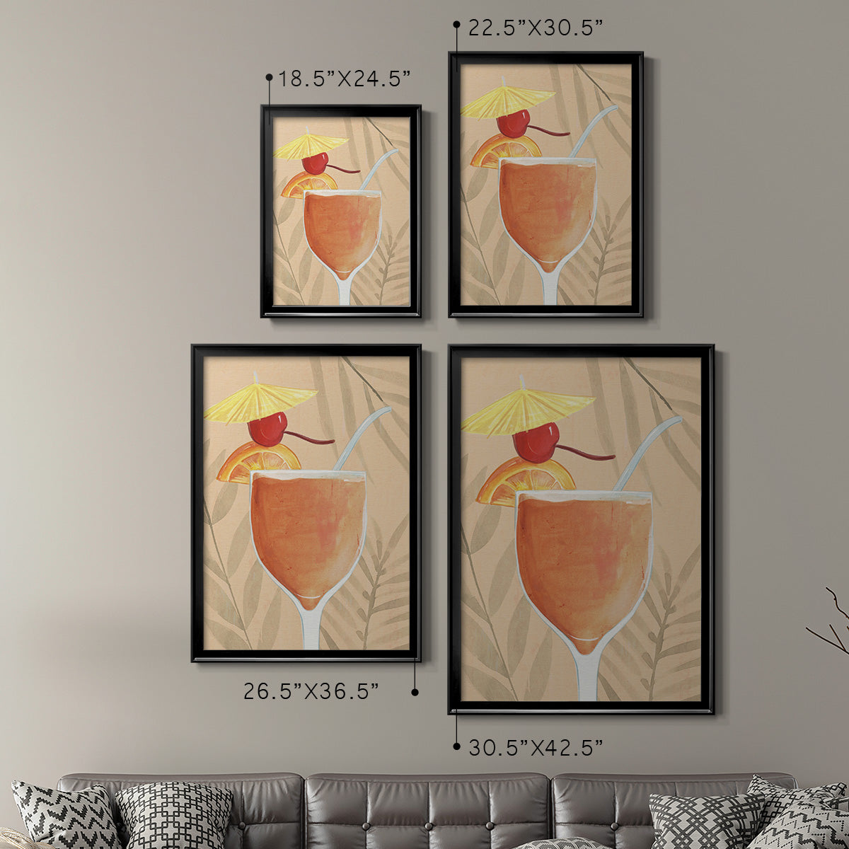Tropical Cocktail I - Modern Framed Canvas Print