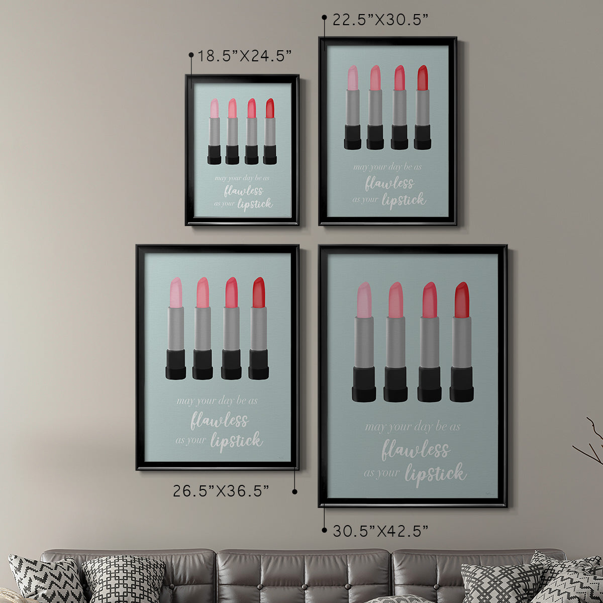 Flawless Lipstick - Modern Framed Canvas Print