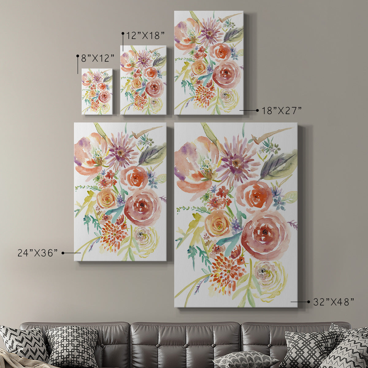 Floating Florals II - Canvas Art Print