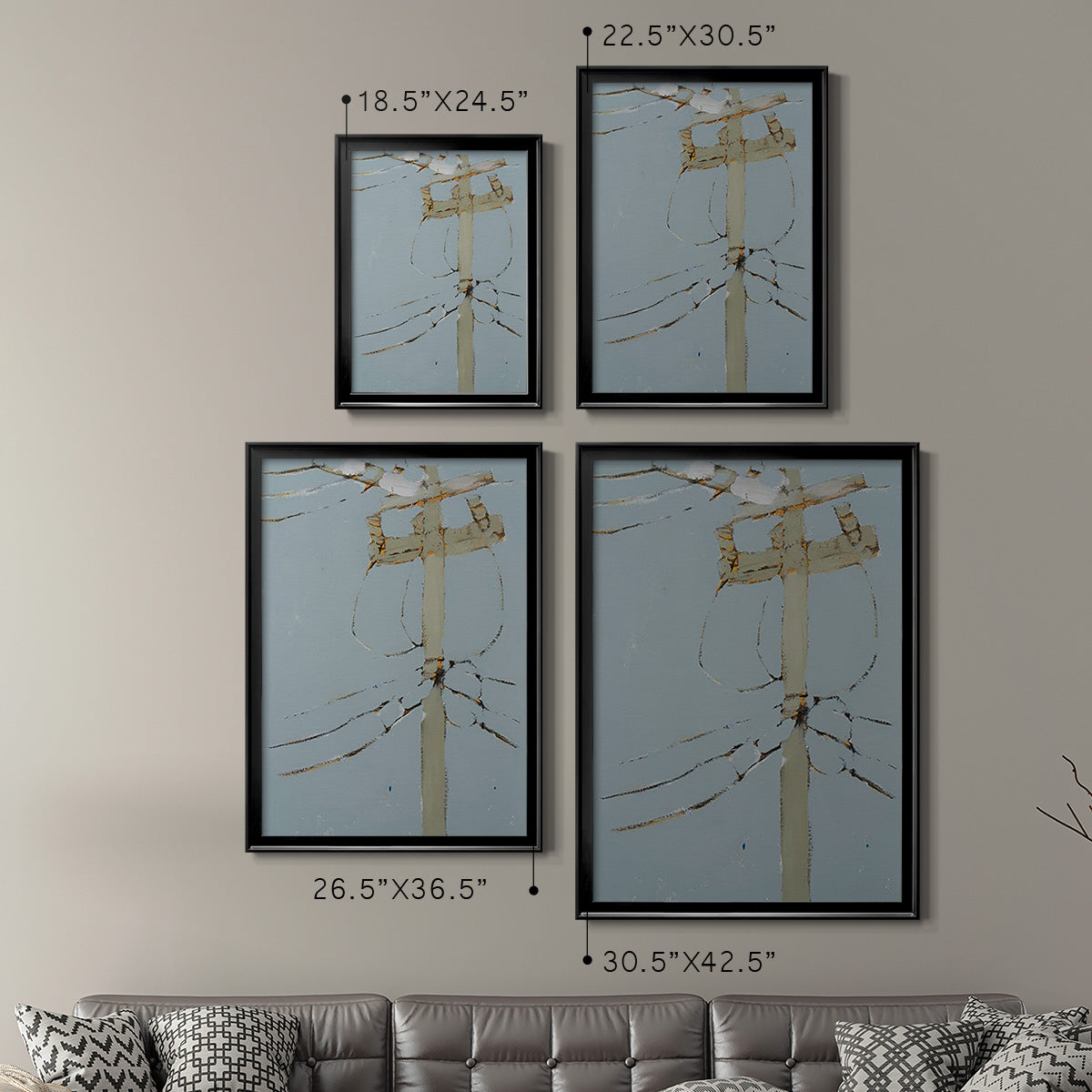 Wires V - Modern Framed Canvas Print