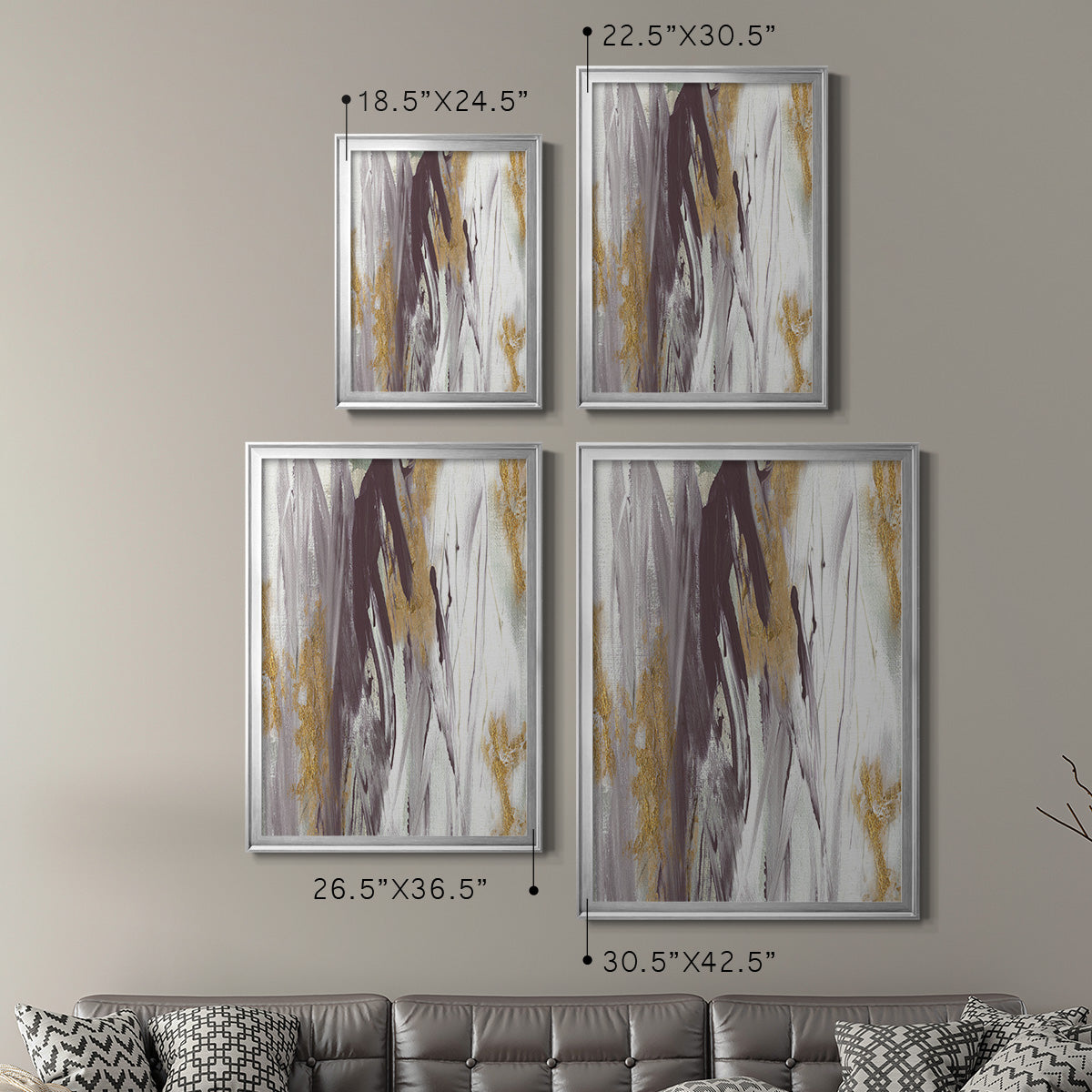 Tumultuous Amethyst I - Modern Framed Canvas Print