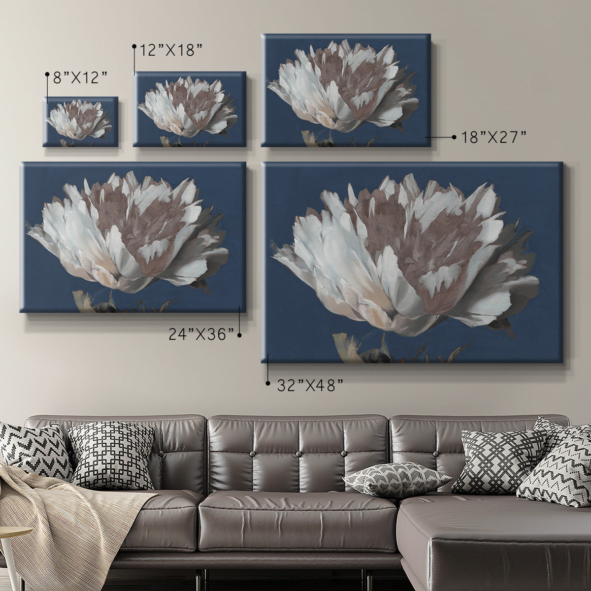 White Peony Premium Gallery Wrapped Canvas - Ready to Hang