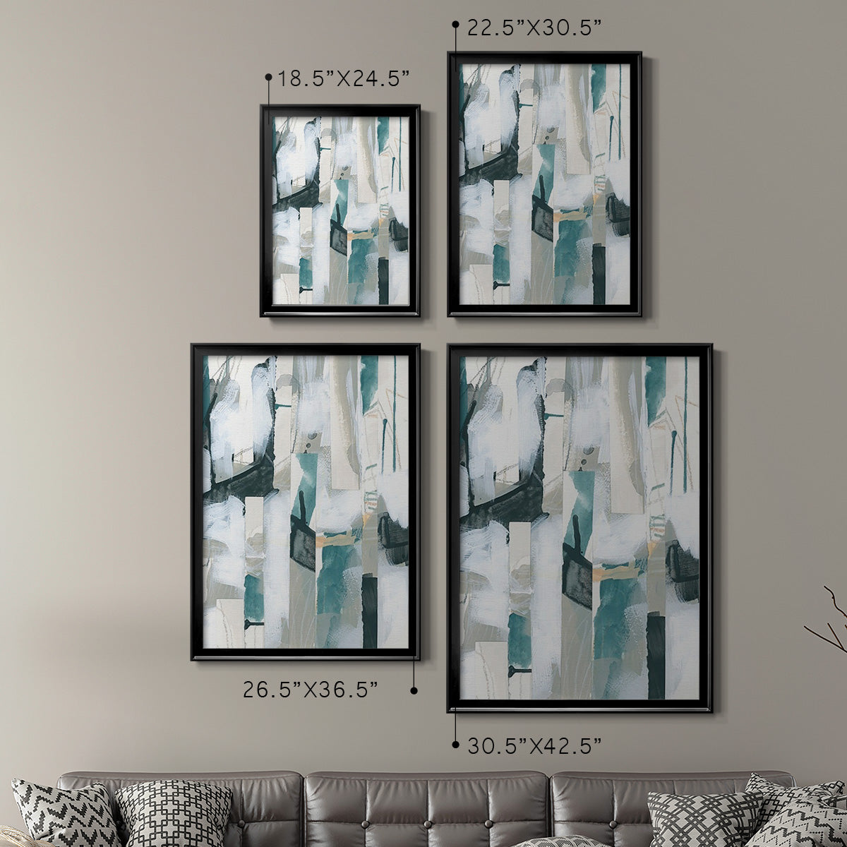 Sea Cavern Strata III - Modern Framed Canvas Print