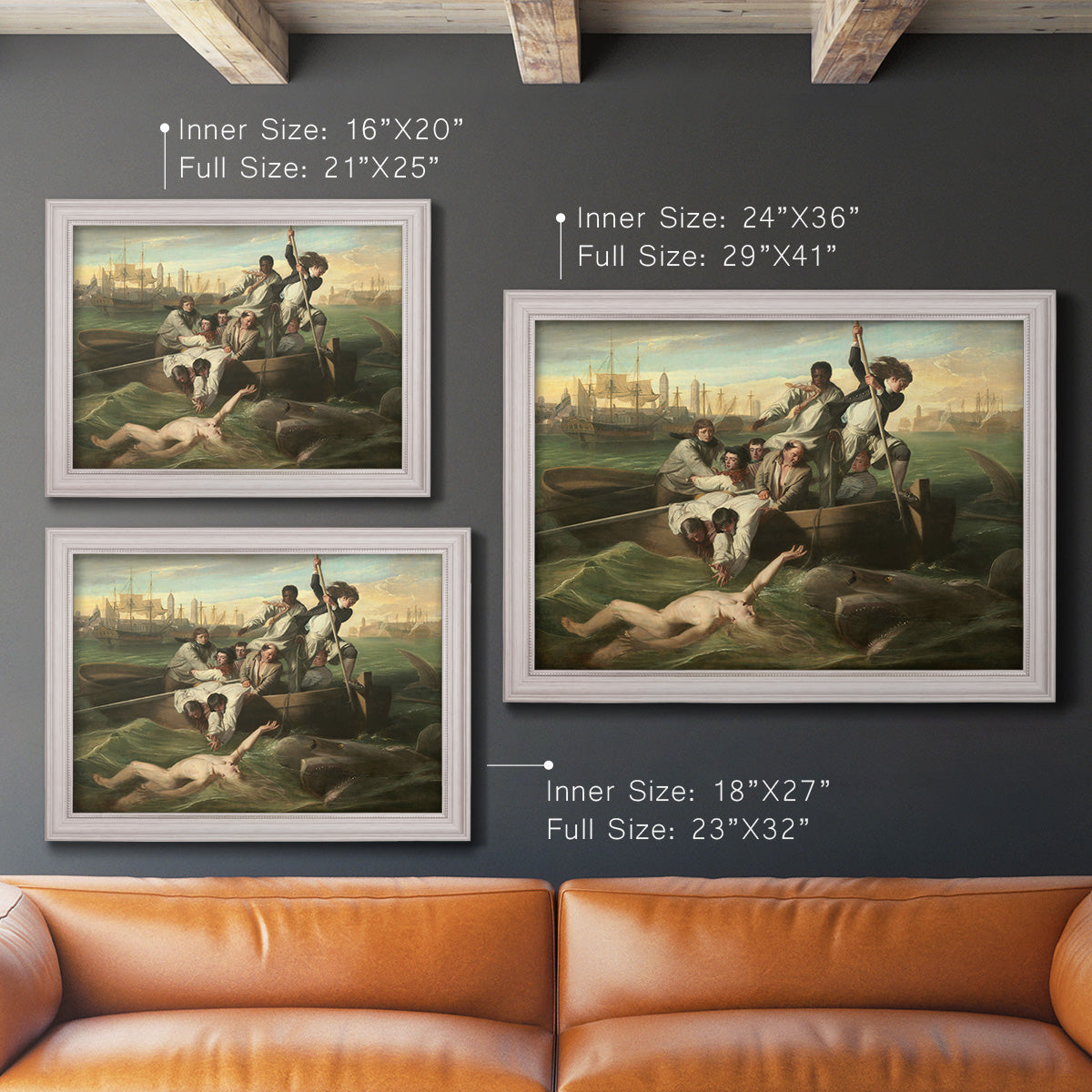 Watson and the Shark - Ornate Framed Canvas Print