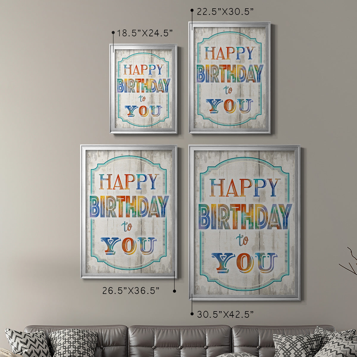 Happy Birthday to You - Modern Framed Canvas Print