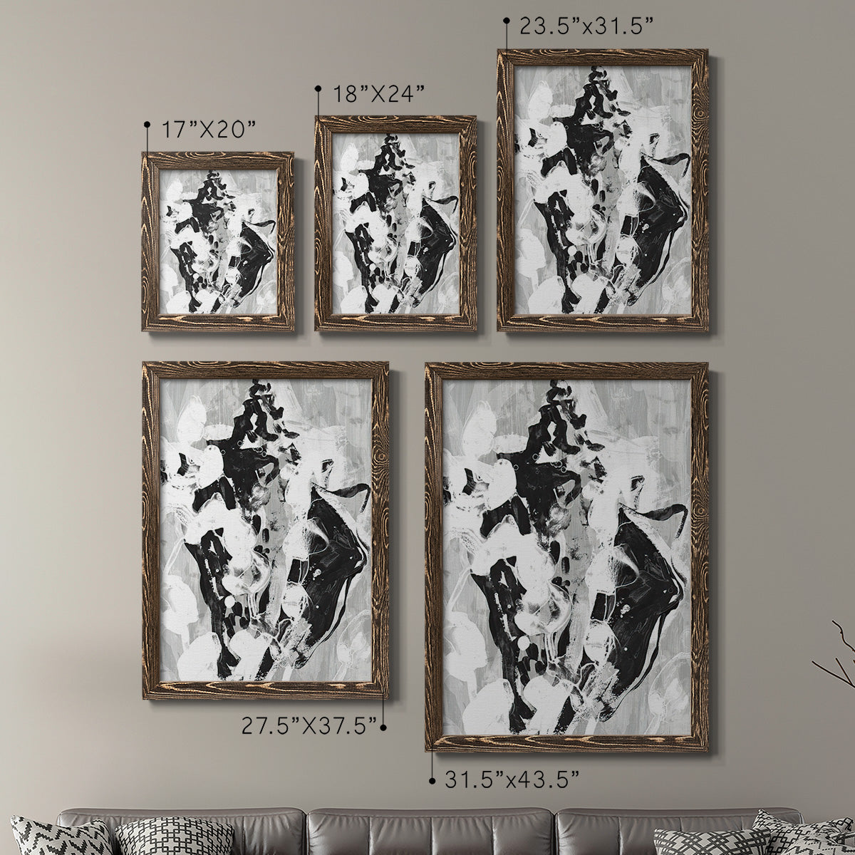 Ocean Inkblot I - Premium Framed Canvas 2 Piece Set - Ready to Hang