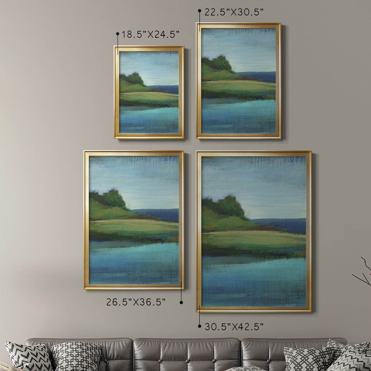 Silent Lakeside I - Modern Framed Canvas Print