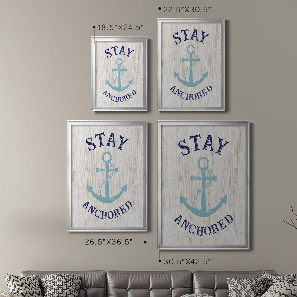 Stay Anchored - Modern Framed Canvas Print