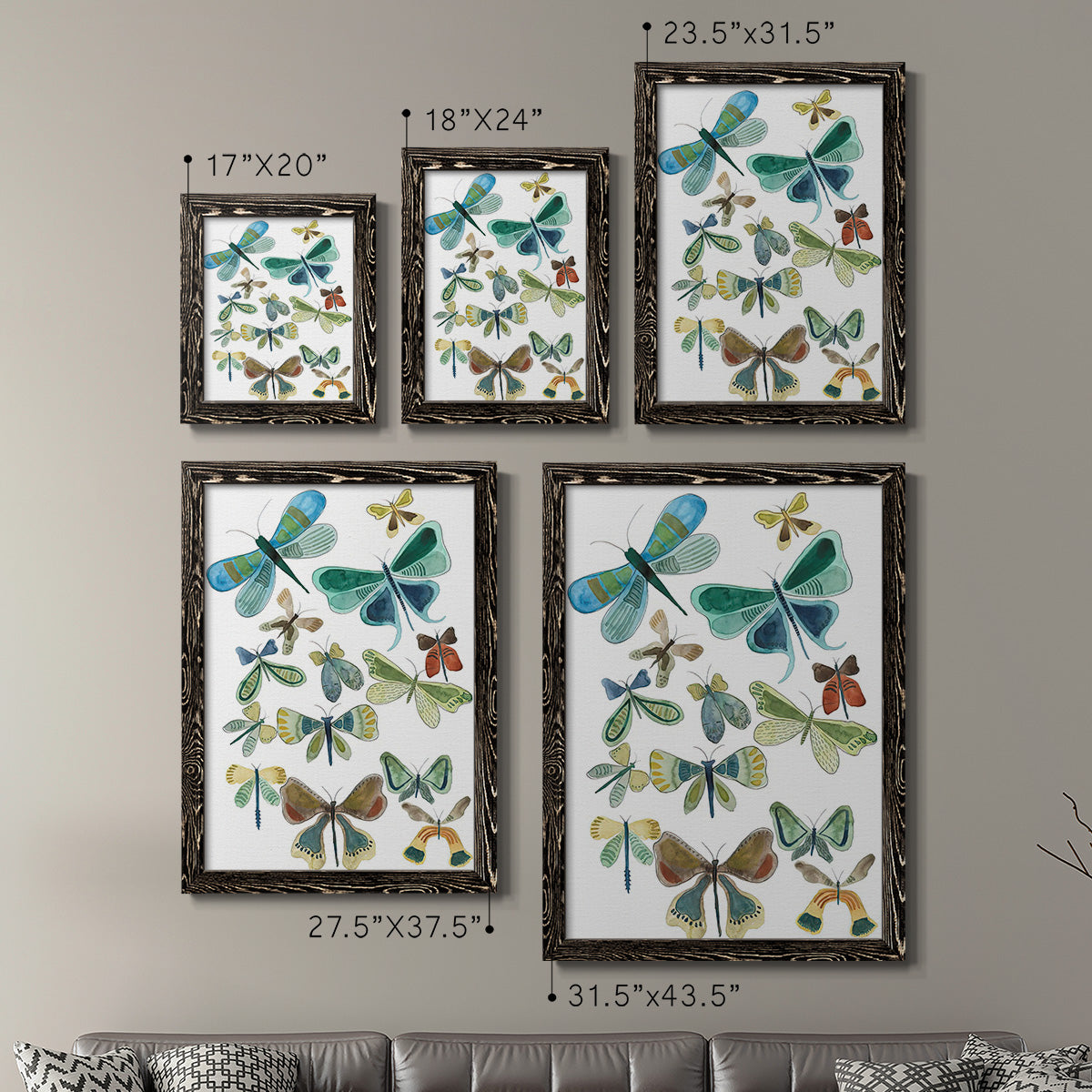 Wings Galore I - Premium Framed Canvas 2 Piece Set - Ready to Hang