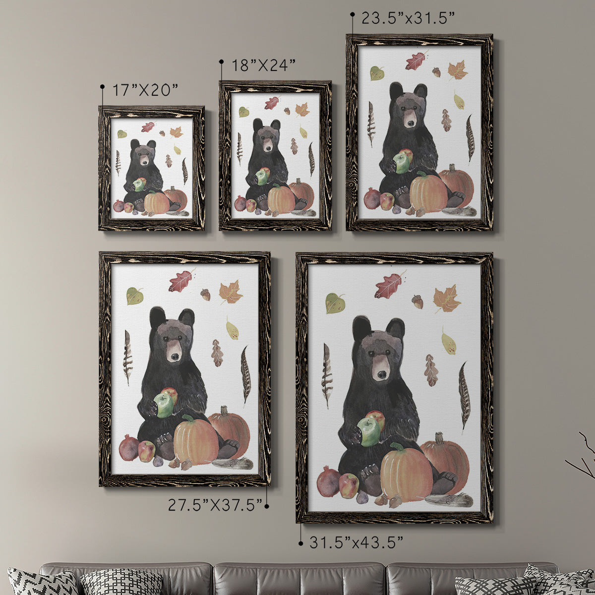 Cute Autumn Forest I - Premium Framed Canvas 2 Piece Set - Ready to Hang