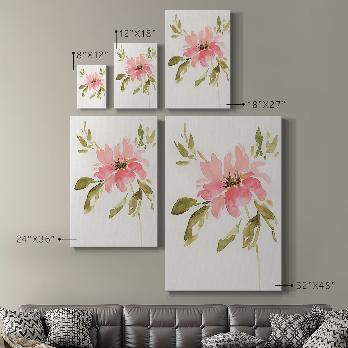 One Pink Bloom II - Canvas Art Print