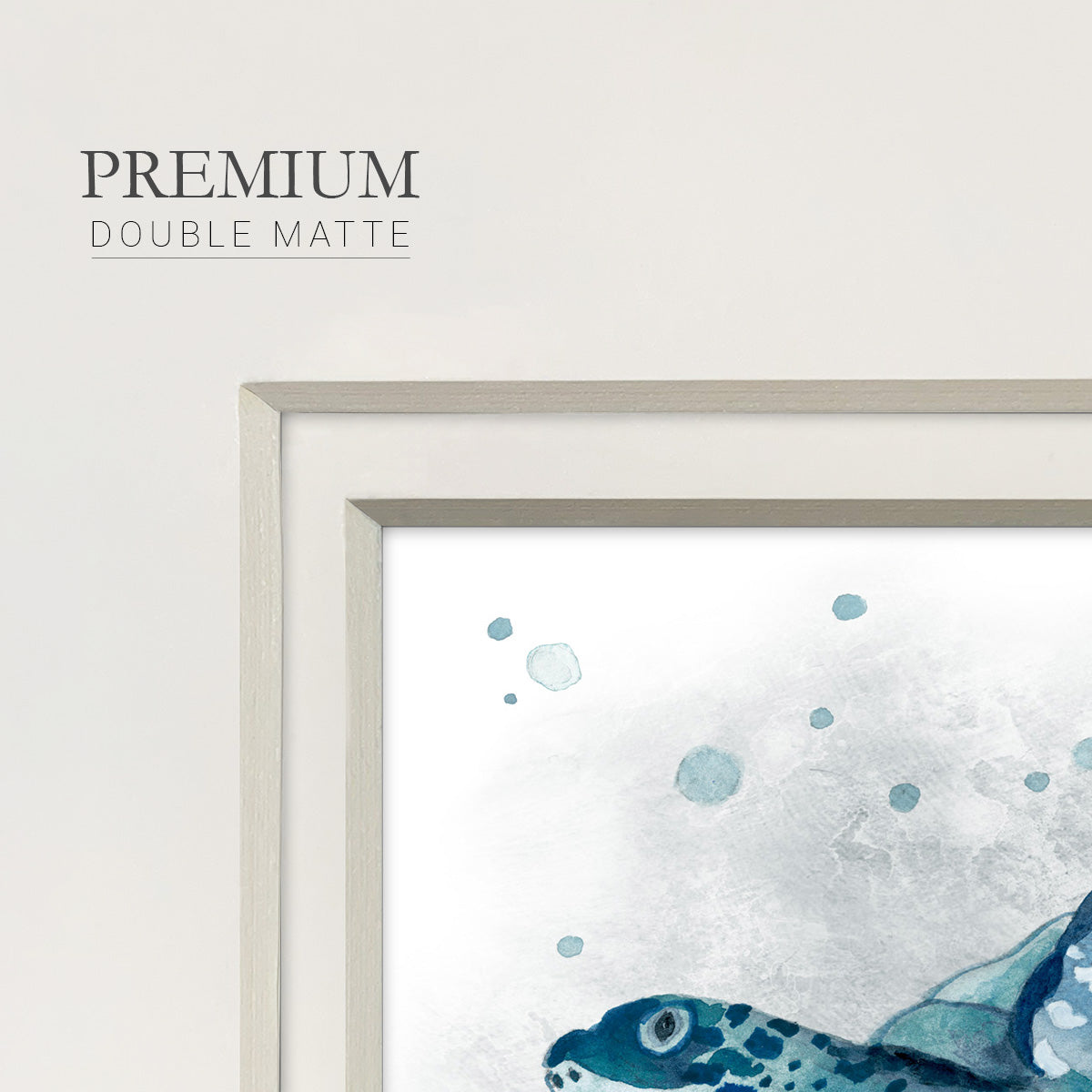 Blue Turtle II - Double Matboard Framed Print