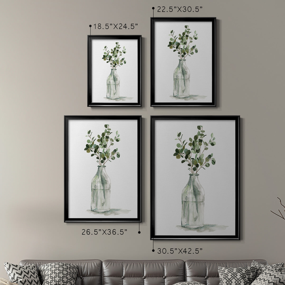 Botanical Arrangement II - Modern Framed Canvas Print