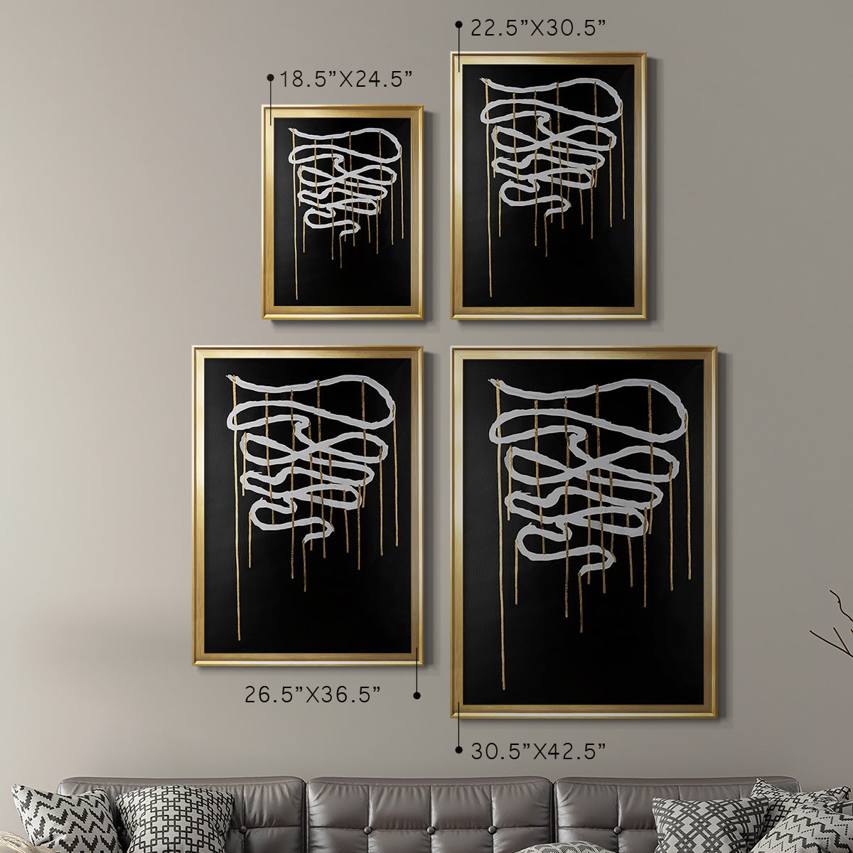 Weeping Ribbon II - Modern Framed Canvas Print