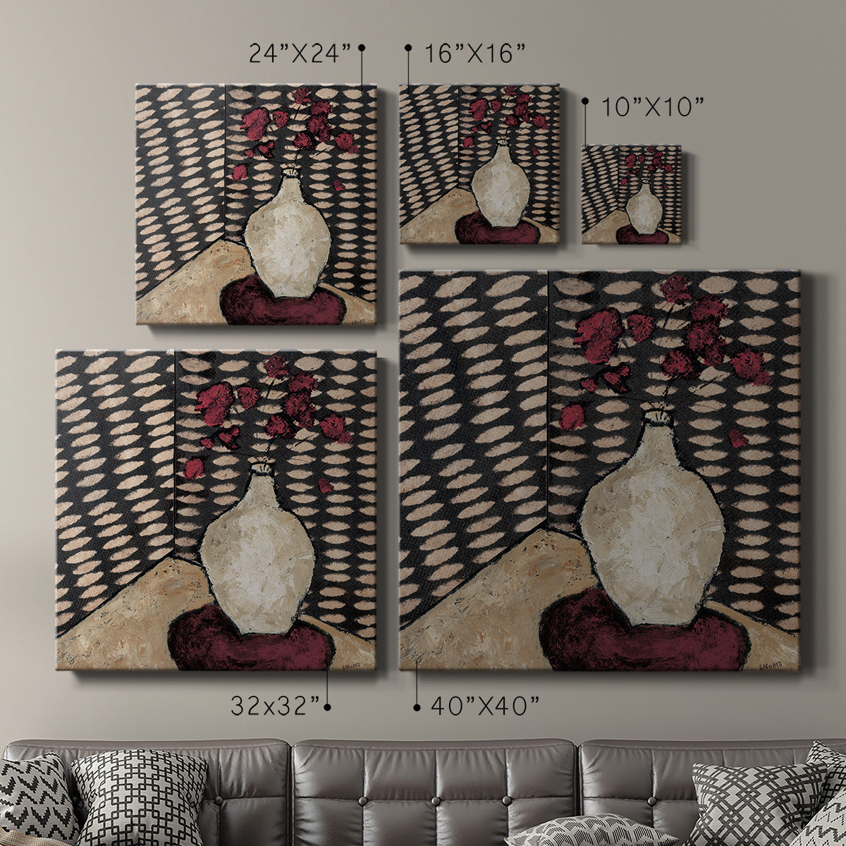 Retro White Vase - Canvas Art Print