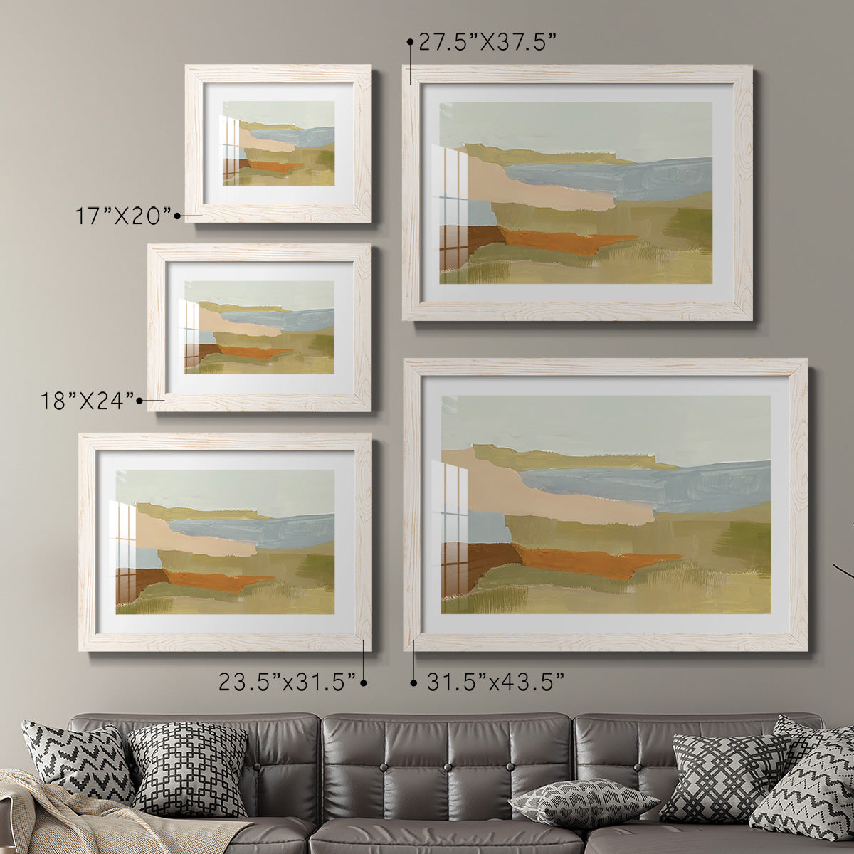 Stacked Landscape IV - Barnwood Framed Art Print