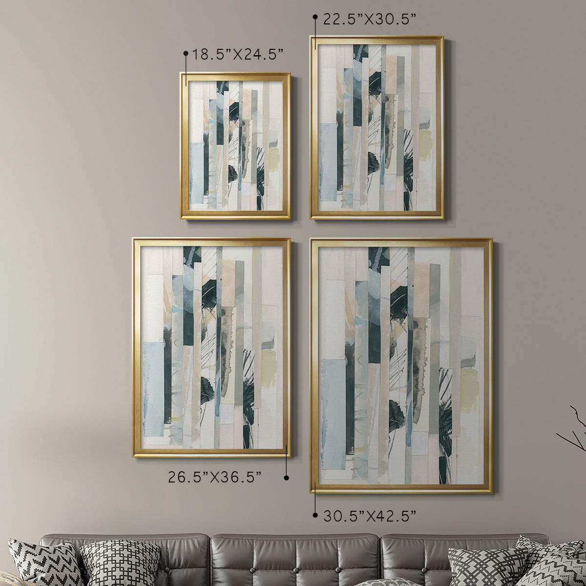 Paper Strata II - Modern Framed Canvas Print