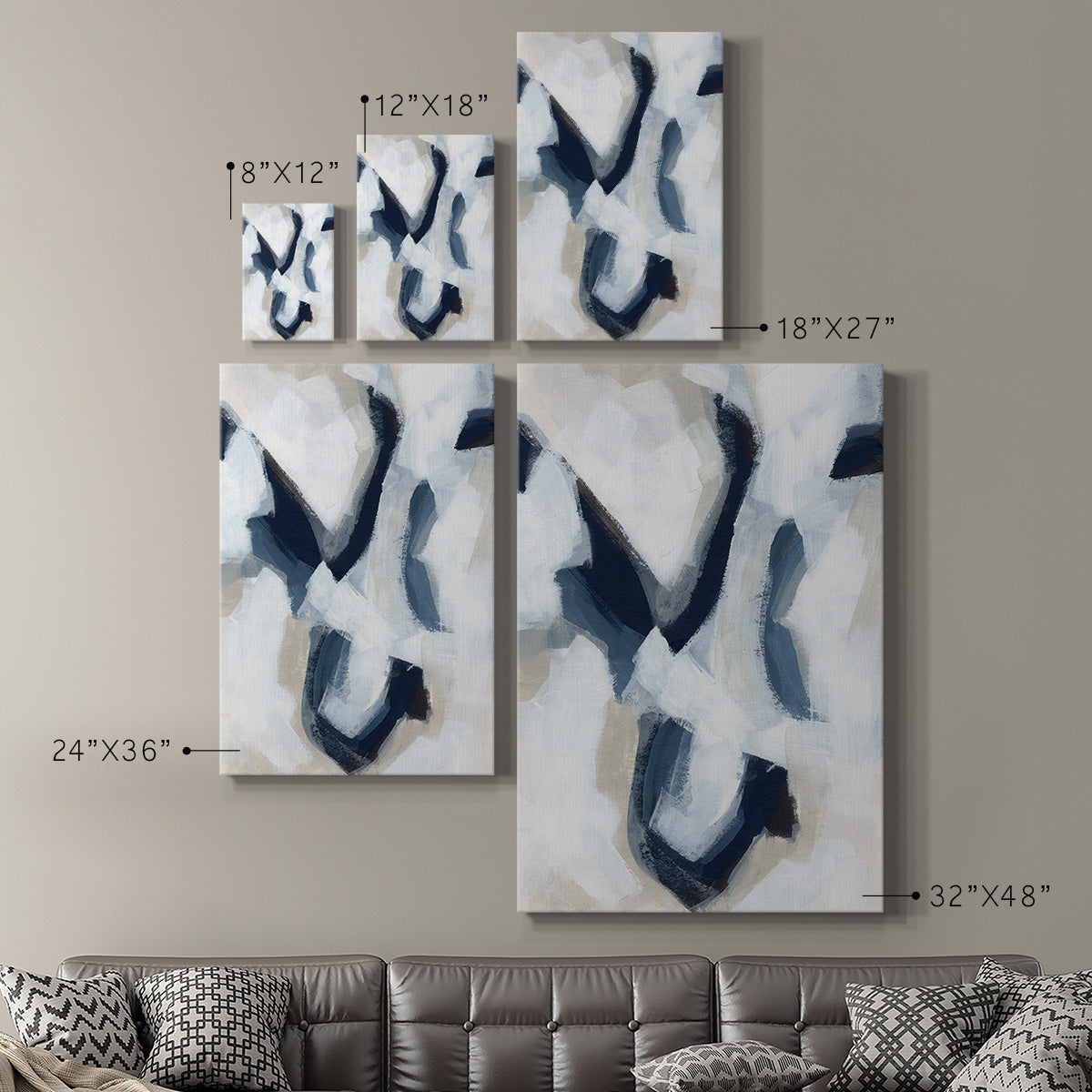 Indigo Imprint I Premium Gallery Wrapped Canvas - Ready to Hang