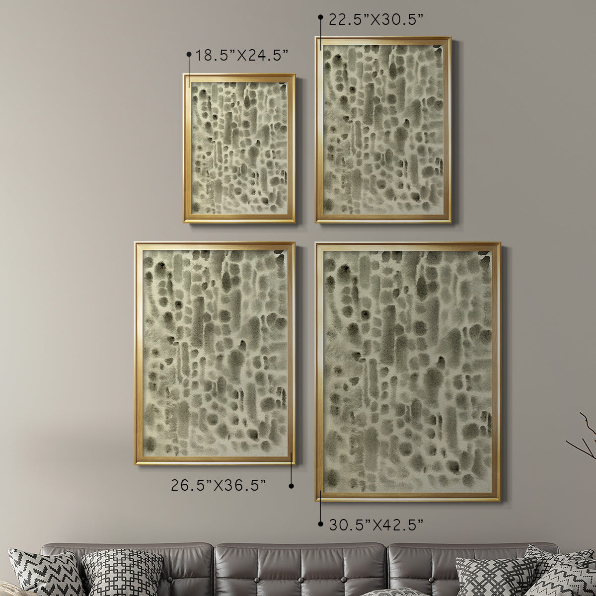 Watercolor Metric II - Modern Framed Canvas Print