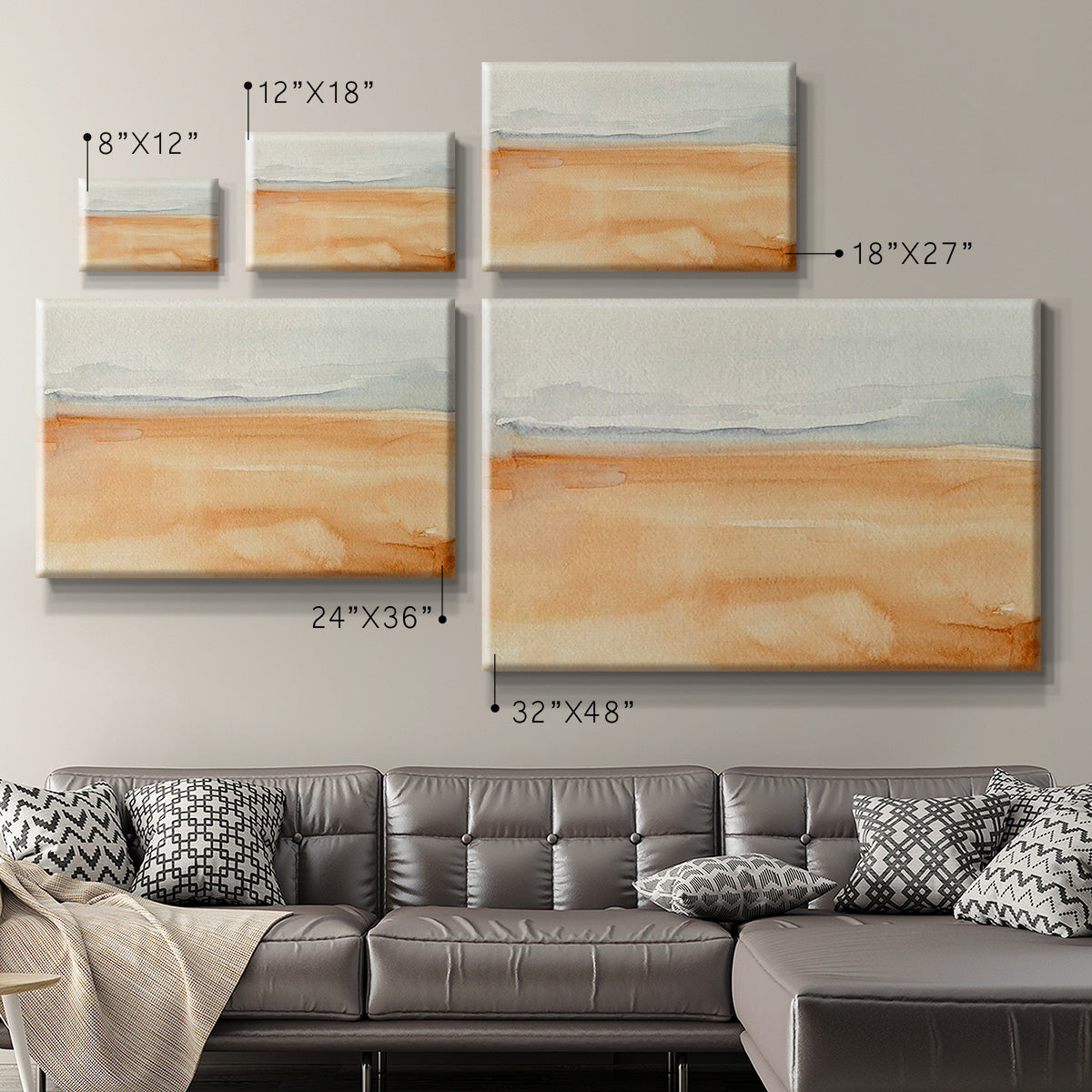 Ash Blue Horizon I Premium Gallery Wrapped Canvas - Ready to Hang