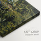 Close-up of a gallery-wrapped canvas corner showing a close nature study of tall stems with clusters of small blossoms, highlighting texture and print detail.